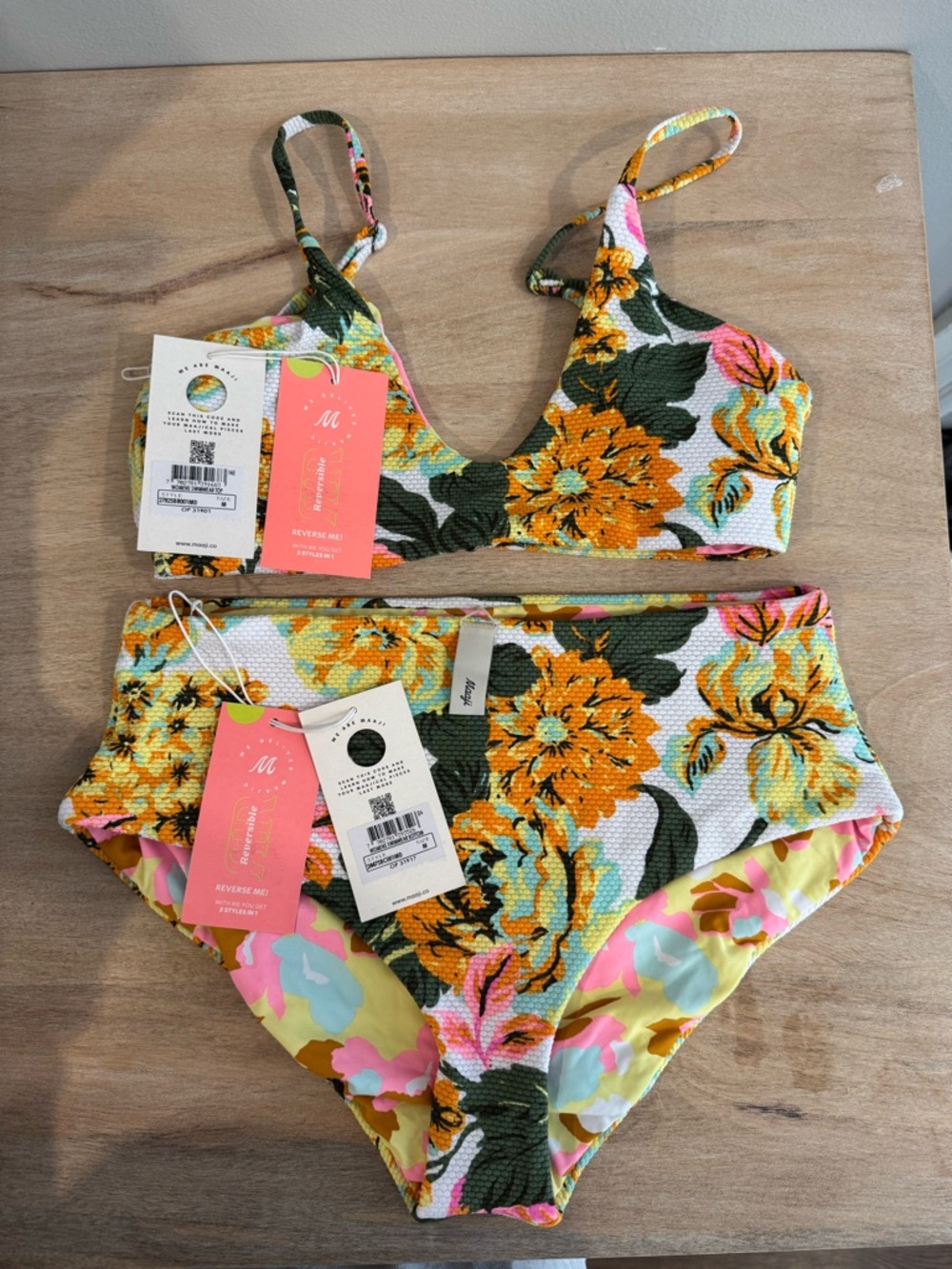NWT Maaji Reversible Floral Bikini Set